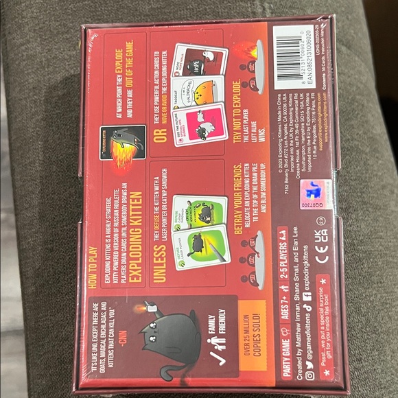 Exploding Kittens Original Edition Card Game - Red - Picture 2 of 3